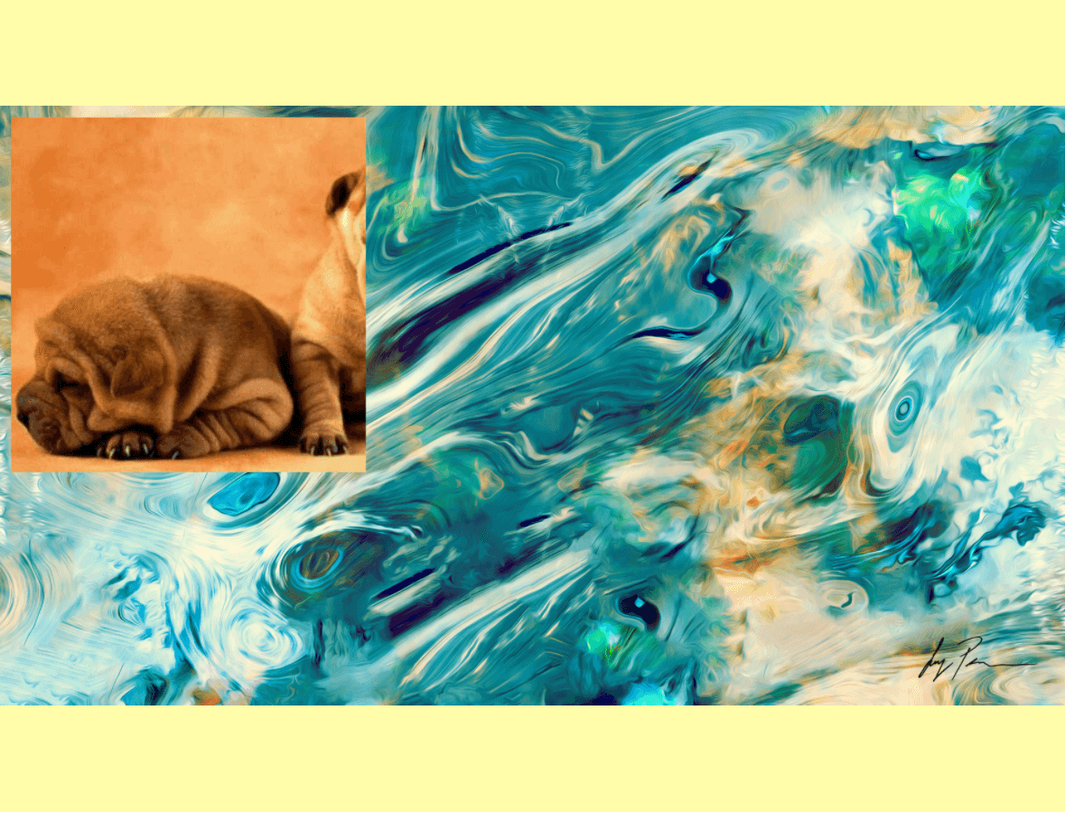 An image watermark placed over a colorful background