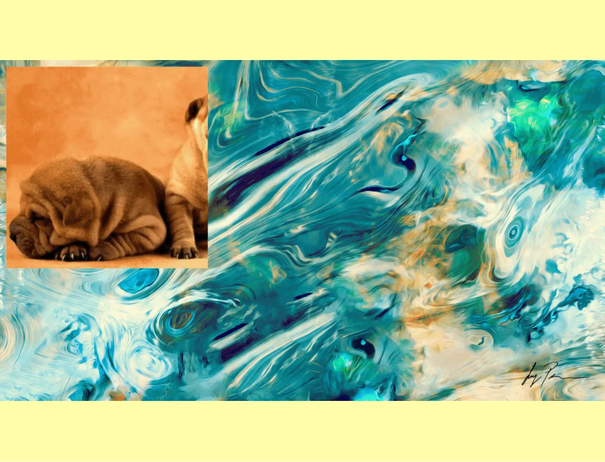 An image watermark placed over a colorful background